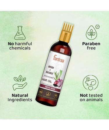 Onion Oil & Kalonji Hair Oil with Comb Applicator | Hair Fall Control & Rescue | 200 ml - Buy Online on GoSupps.com