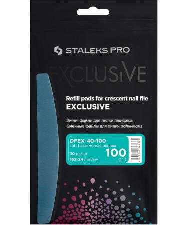 STALEKS Disposable Files for Crescent Nail Files (Soft Base) EXCLUSIVE 40 (30 Pieces) (DFEX-40-100 Grain) - Buy Online on GoSupps.com