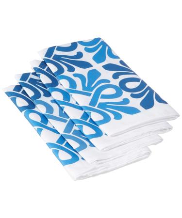 E by design Tiki Square Geometric Print Napkin Blue 19 x 19