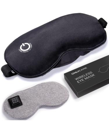 ONLYCARE Heated Eye Mask Cordless - Electric Warm Eye Compress for Dry Eyes USB Eyes Heating Pad to Relieve MGD Blepharitis Sinus Stye or Chalazion Hot Therapy Sleep Mask for Eyes Real Silk 1 Count (Pack of 1)