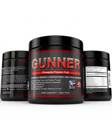 Gunner- Gunner - Powerful Brain Booster - Focus Memory Stamina Energy & Concentration 45 Servings