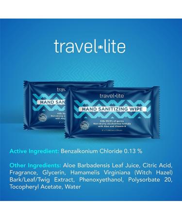 Travel Lite Alcohol-Free Hand Wipes with Aloe Vera and Vitamin E - Fresh Scent 50ct Individually Wrapped for Adults and Kids - Buy Online on GoSupps.com