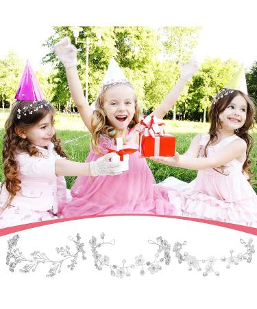 Girl Princess Wedding Headband Set - Pearl Rhinestone Flower Hair Accessories for Girls - Buy Online on GoSupps.com