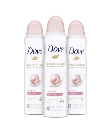 Dove Dry Spray Antiperspirant Deodorant for Women Beauty Finish 48 Hour Protection Soft And Comfortable Underarms Rose 3.8 Oz Pack of 3
