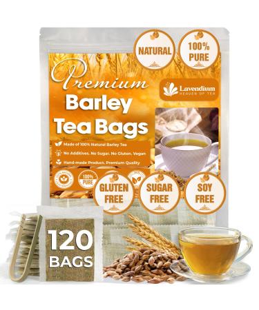 Lavendium Premium 120 Barley Tea Bags 100% Natural & Pure from Barley. Loose Barley Herbal Tea. Made with Natural Material Tea Bags. No Sugar No Caffeine No Gluten Vegan. Barley 120 Bags