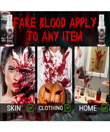 Fake Blood Makeup Spray & Capsules Set for Halloween - Realistic Vampire Zombie Cosplay Kit (2 Pcs) - Buy Online on GoSupps.com