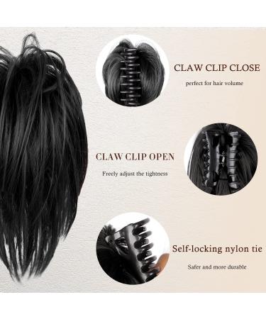 2PCS Messy Bun Hair Piece Set - Claw Clip Updo Hair Buns for Women (Natural Black) - Buy Online on GoSupps.com
