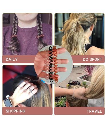 Rayyl Spiral Hair Gum - 36 Pain-Free Elastic Hair Ties for Thick Hair | Seamless Ponytail Holders for Women & Girls - Buy Online on GoSupps.com