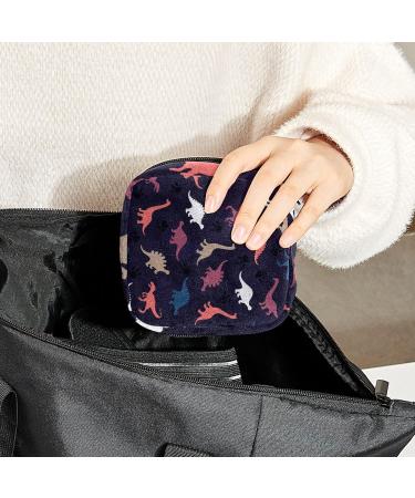 Dinosaur Print Menstrual Cup Pouch & Pad Bag - Portable Feminine Hygiene Storage - Buy Online on GoSupps.com