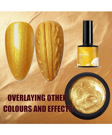 Pearl Gel Metal Nail Polish Golden Shell Thread Glitter Holographic Shimmering Metallic Shining Sparkling Long Lasting Nail Varnish Soak Off UV LED DIY Nail Art at Home - Buy Online on GoSupps.com