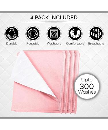Large Washable Underpads 34 x 36 - Pack of 4 | Heavy Absorbency Bed Pads for Incontinence & Pets | Reusable & Made in USA - Buy Online on GoSupps.com