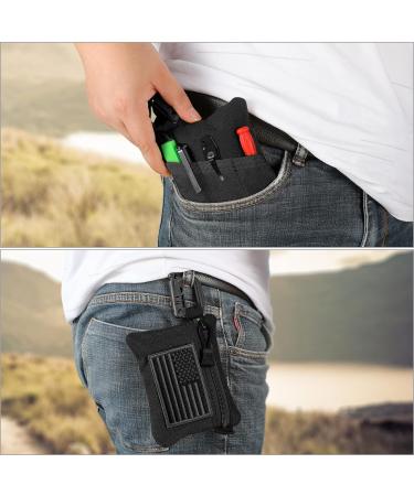 FRTKK Tactical Compact EDC Pouches - 2 Pack Military Molle Utility Organizer Coin Purse Keychain Credit Card Holder Waist Pack Black - Buy Online on GoSupps.com