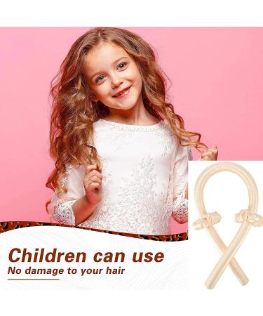 Silk Heatless Hair Curlers for Long Hair - Overnight Headband Rollers for Natural Hair - No Heat Flexible Rods - Champagne - Buy Online on GoSupps.com