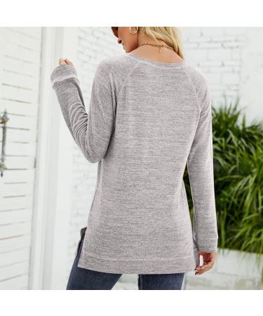 HAIBING Women Top Women Shirt Pullover Long Sleeve Raglan Sleeve for Daily Wear (S) Light Gray CH Light Gray - Buy Online on GoSupps.com
