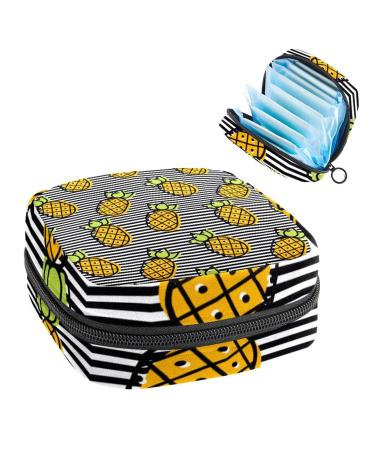 Women's bonds Storage pockets Stillpad holder Cute pineapple strip portable period kit pocket feminine product bag for women girls color4