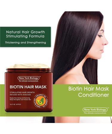 Biotin Hair Mask with Avocado | 3X Deep Conditioning | Restores Hair, Reduces Hair Loss, and Fights Frizz | 16 Oz - Buy Online on GoSupps.com