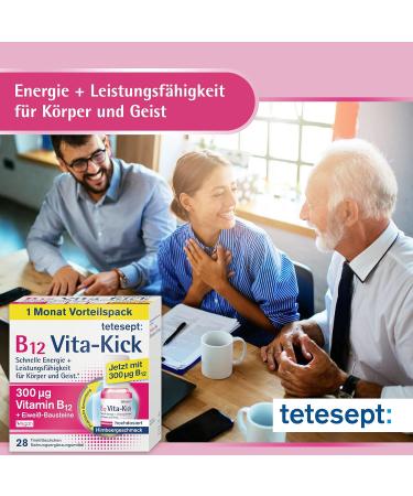 Tetesept B12 Vita-Kick Drinking Ampoules Energy & Performance Dietary Supplement 28 Vitamin B12 Bottles for Quick Energy Boost - Buy Online on GoSupps.com