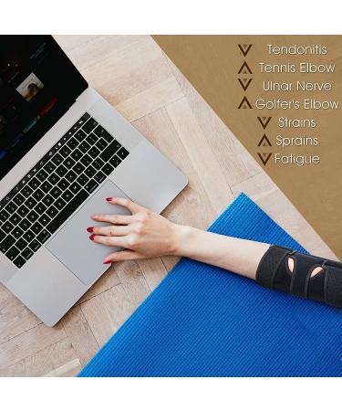 LiberShine Adjustable Neoprene Elbow Brace for Tendonitis Relief - Breathable Arm Stabilizer for Tennis Elbow, Weightlifting, Joint Pain - Cubital Tunnel Splint Included - Buy Online on GoSupps.com