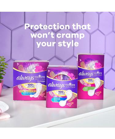 Always Radiant Liners Unscented 96 Count x 4 Packs (384 Count) - Packaging May Vary - Buy Online on GoSupps.com