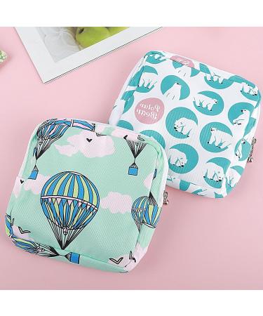 Amaxiu Sanitary Napkin Storage Bags 2pcs Waterproof Travel Menstrual Pad Pouch with Zipper Mini Tampons Holder for Purse Period Nursing Pad Holder for Women Girls 5.1" x 5.1" (Pattern D) - Buy Online on GoSupps.com