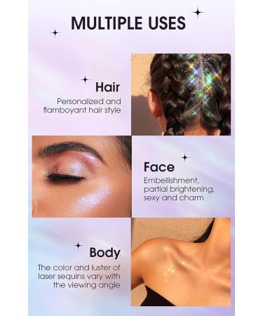 Color Changing Sequins Body Glitter Gel Set - Waterproof & Long-Lasting Makeup for Face, Eyes, Lips, Hair, Nails - Safe & Easy to Use - 01 02 03 04 - Buy Online on GoSupps.com