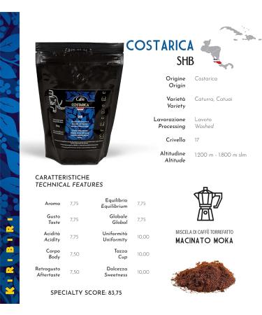 KIRIBIRI Single Origin Specialty Coffee 100% Arabica - Pack of 4 x 250g Ground for Moka - Organic Colombia Costa Rica Peru Ethiopia - Buy Online on GoSupps.com