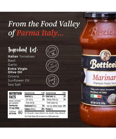 Botticelli Marinara Premium Italian Pasta Sauce 24oz Jars (Pack of 2) - Gluten-Free, Whole30 Approved - Product of Italy - No Added Sugar, Artificial Colors, Flavors, or Preservatives - 1.5lb (Pack of 2) - Buy Online on GoSupps.com