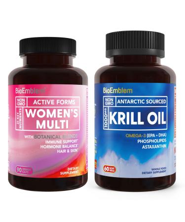 BioEmblem Antarctic Krill Oil Supplement and Women's Multivitamin