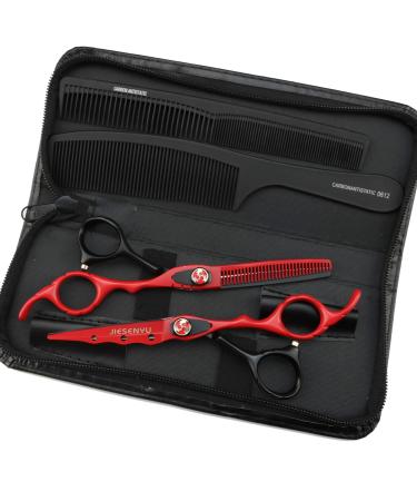 JIESENYU 6 inch Professional Hairdressing Scissors Hair Cutting Scissors Shears set for Barber Salon scissors bag and combs (set)