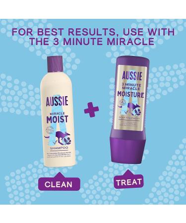 Aussie Miracle Moist Shampoo 300ml - Hydrating & Nourishing Hair Care | International Shipping Available - Buy Online on GoSupps.com