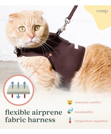 Adjustable Choke Free Cat Harness & Leash Set, Sable Brown Large - Escape Proof Vest for Walking Cats & Kittens - Buy Online on GoSupps.com