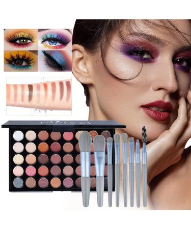 Professional 40-Color Eye Makeup Kit | Strongly Pigmented Palette & 8-Part Brush Set for Stunning Looks - Buy Online on GoSupps.com
