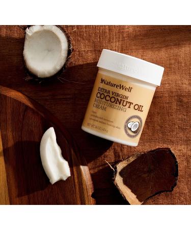 NatureWell Extra Virgin Coconut Oil Moisturizing Cream - 16oz Hydrating Face, Body & Hand Cream | Lightweight & Cleaner Formula for Softer Skin - Buy Online on GoSupps.com