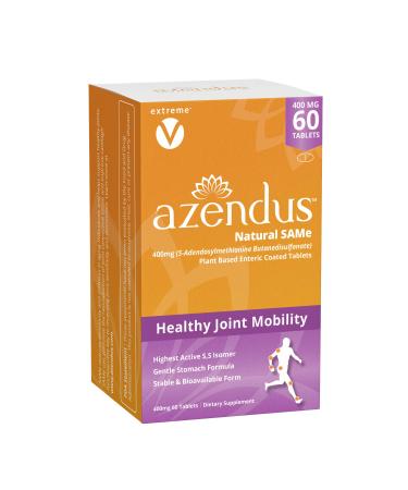 Azendus SAM-e Joint Support 400mg 60 Count Same Butanedisulfonate Fiber Enteric Coated Tablets