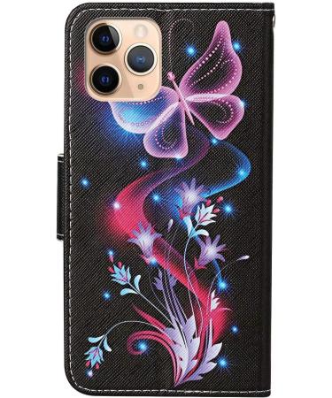 Buy Miago Purple Butterfly Case for iPhone 11 Pro Max - PU Leather Wallet Flip Cover with Card Compartments & Stand - International Shipping Available - Buy Online on GoSupps.com