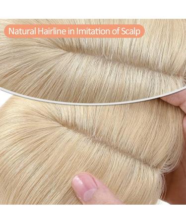Elailite Real Hair Clip-In Toupet for Women | Silk Base Extensions Topper | 130% Density Remy Hair | 6-15cm Length | #613 Bleached Blonde - Buy Online on GoSupps.com