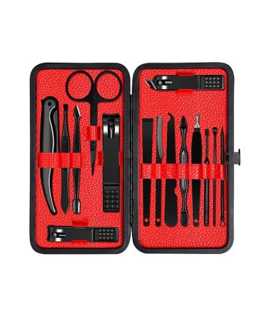 BANDKIT Stainless steel Manicure Set Pedicure kit Scissor Tweezer Ear pick Utility Toe Nail Clipper Facial Care Tool(15 Pieces)