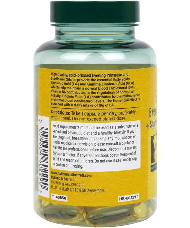 Holland & Barrett Evening Primrose Oil + Starflower Oil - 90 Capsules - Buy Online on GoSupps.com