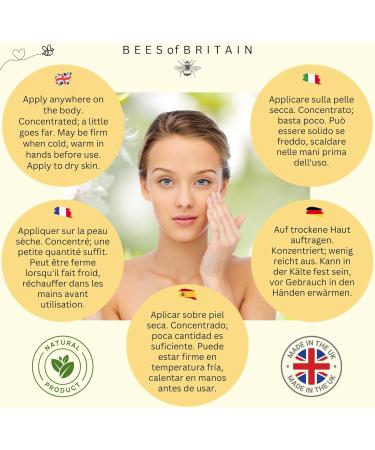BEES of BRITAIN - 100% Natural Bee Balm - Shea Cocoa Butter & Beeswax. Repairs Soothes Hydrates Sensitive Skin. We Donate 5% of our Profit to Save Bees + Pollinators. 50ml - Buy Online on GoSupps.com