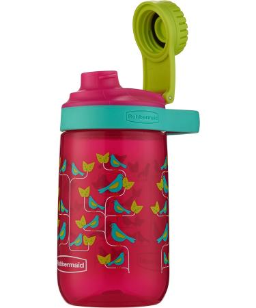 Rubbermaid Leak Proof Chug Kids Water Bottle 14 oz - Tart Pink with Birds on Vine Graphic - Buy Online on GoSupps.com