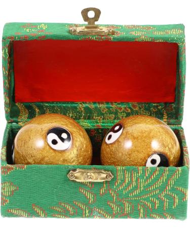 Gleavi 10 STK Metal Massage Balls - Hand & Foot Stress Relief Ball Set for Adults | Massage Globe Hand Roller Balls in Brocade Box - Buy Online on GoSupps.com