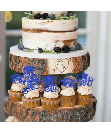 Rsstarxi 24 Pack 2024 Graduation Cupcake Toppers Glitter Congrats Grad 2024 Graduation Cap Diploma Cupcake Picks for Class of 2024 Graduation Theme Party Cake Decorations Blue - Buy Online on GoSupps.com