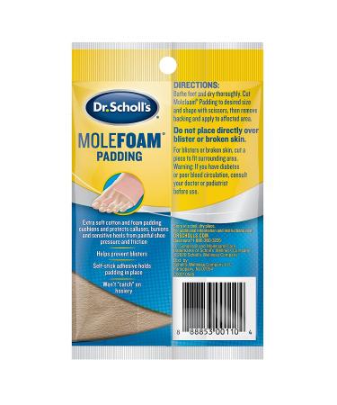 Dr. Scholl's Molefoam Padding 4 1/8 x 3 3/8 - 2 Strips (Pack of 8) - Buy Online on GoSupps.com