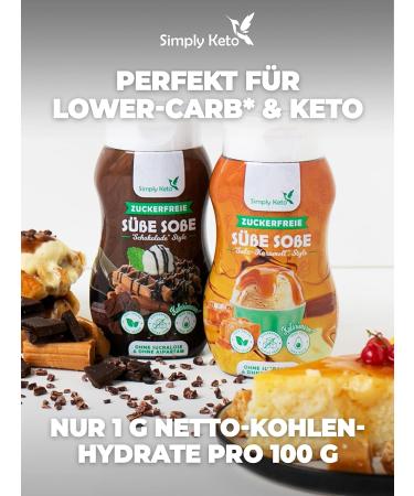 Simply Keto Dessert Sauce - Sugar-Free Chocolate Sauce 1g Net Carbs & 5 Kcal/100g | Low Carb & Aspartame-Free - 350ml - Buy Online on GoSupps.com
