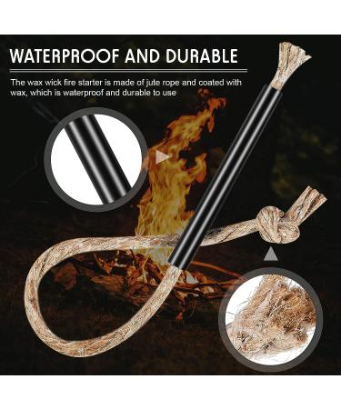 10 Pcs Waterproof Fire Starter Rope with Aluminum Sleeve - Survival Accessories for Camping, Hiking, and Outdoor Adventures - Buy Online on GoSupps.com