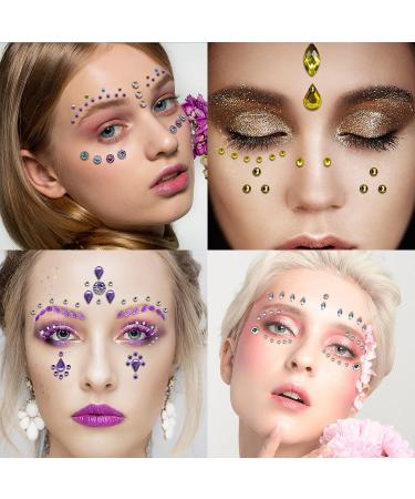 8 Sheets Self-Adhesive Rhinestone Face Jewels for Makeup, Crafts, and Nail Art - Festival and Carnival Fairy Style Rhinestone Stickers - Buy Online on GoSupps.com