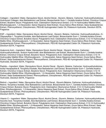 6 Assorted Bio Cellulose Gel Masks - Collagen EGF Hyaluronic Acid Peptide Retinol & Vitamin C | Shop Hydrating Face Masks Internationally - Buy Online on GoSupps.com