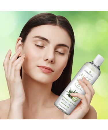 12oz Organic Aloe Vera Gel - Pure Cold Pressed for Skin, Hair & Sunburn Relief - KinRose Care - Vegan & Unscented - Buy Online on GoSupps.com