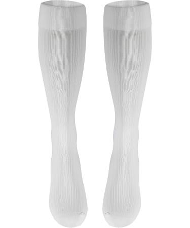 Truform Compression Socks for Women - 15-20 mmHg Knee High Over Calf Length White Rib Knit X-Large (Pack of 2) - Comfortable Dress Socks for Travel & Daily Wear - Buy Online on GoSupps.com