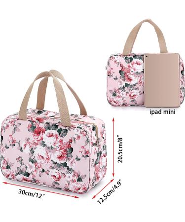 IGNPION Woman Large Travel Toiletry Bag Waterproof Wash Bag Pink Flower - Buy Online on GoSupps.com